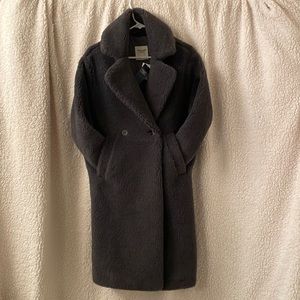 Abercrombie & Fitch Long Teddy Sherpa Coat